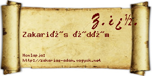 Zakariás Ádám névjegykártya